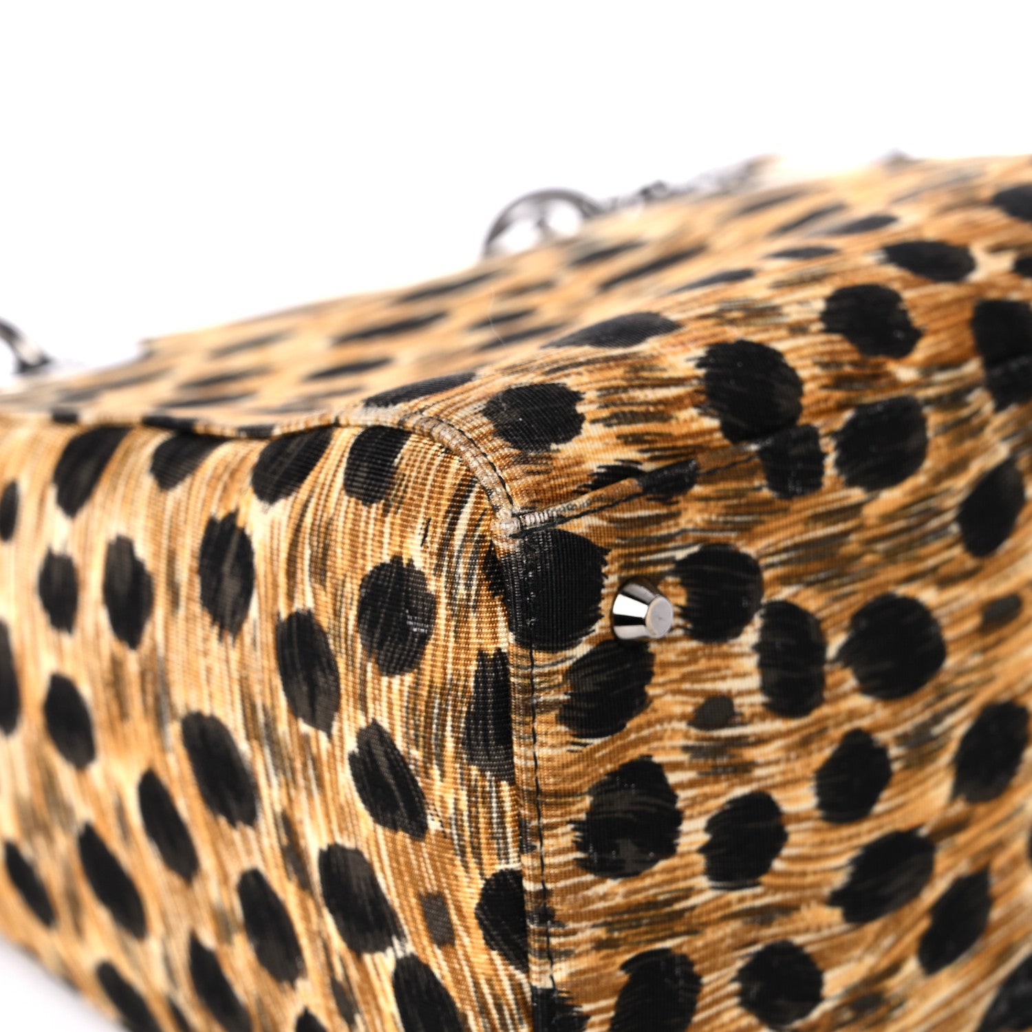 Christian Dior Canvas Leopard Print Medium Lady Dior 8 of 11