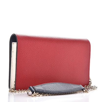 Gucci Pebbled Calfskin Soho Wallet on Chain Hibiscus Red 2 of 8