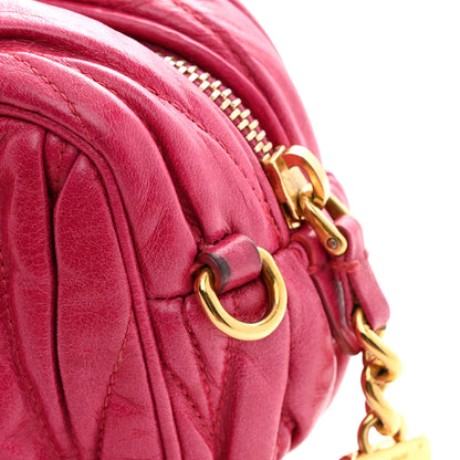 Miu Miu Vitello Lux Matelasse Zip Shoulder Bag Fuxia 11 of 11