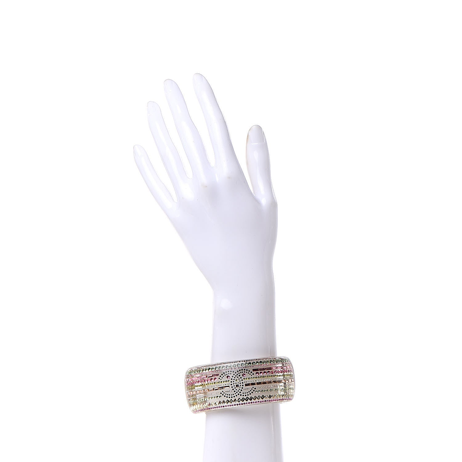 Chanel Crystal Resin Transparent CC Cuff Multicolor 2 of 4