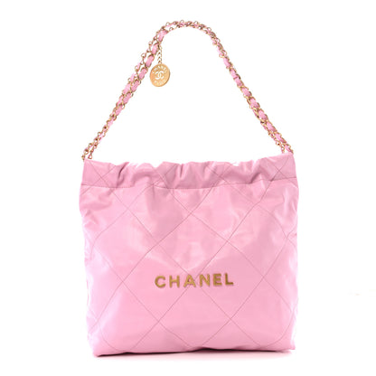 Chanel Shiny Calfskin Quilted Small Chanel 22 Lilac 1 of 14