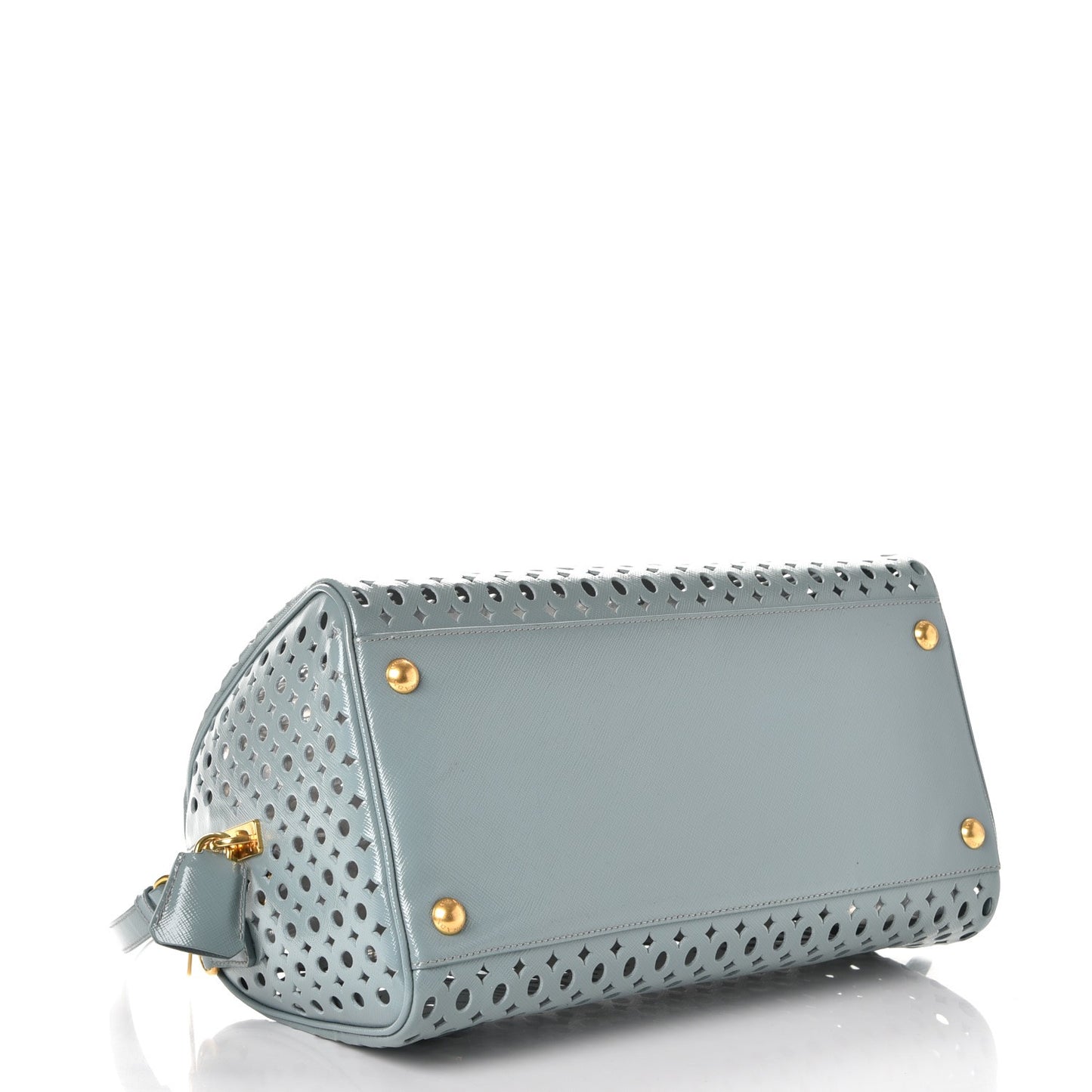 Saffiano Vernice Perforated Satchel Lago