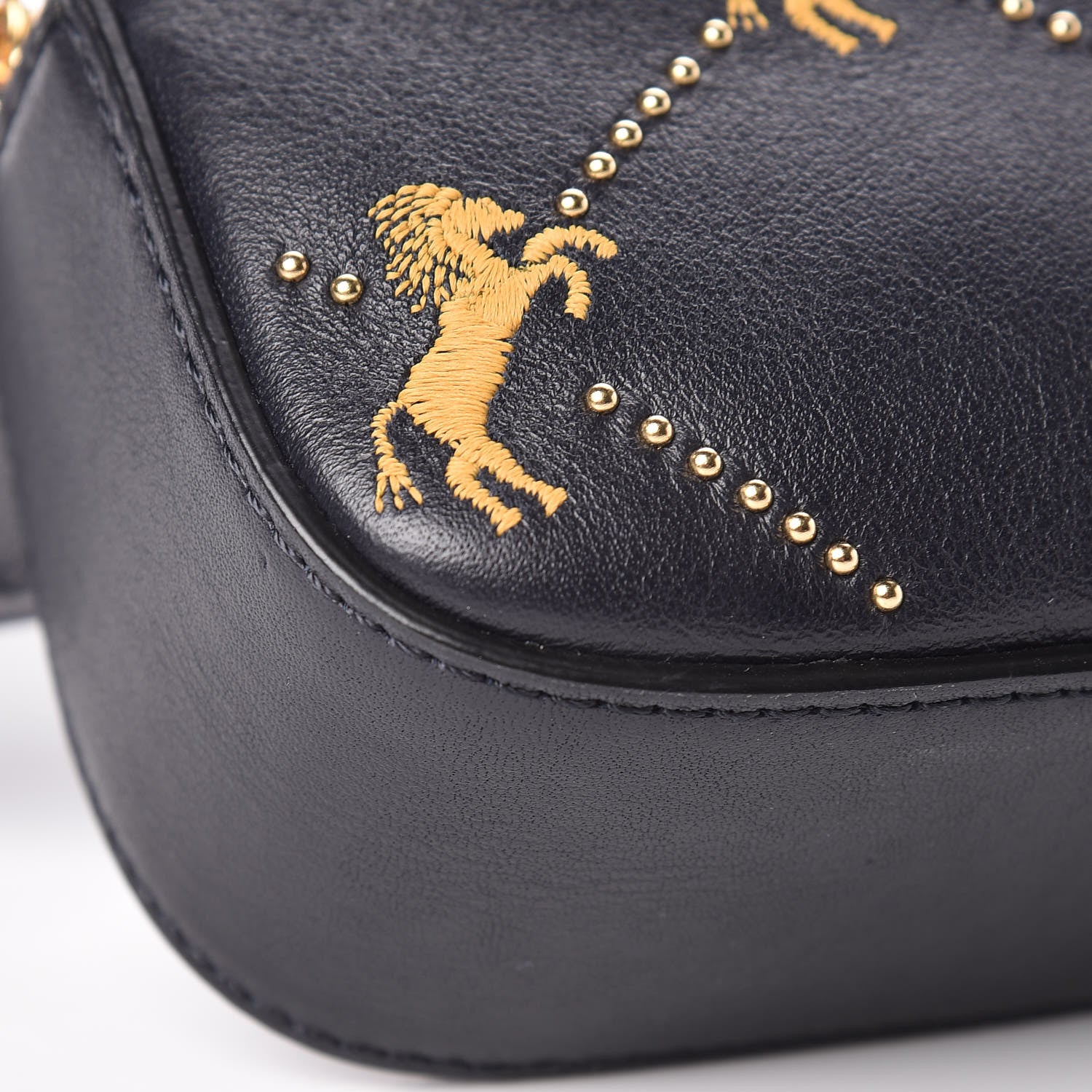 Chloe Smooth Calfskin Little Horses Embroidered Signature Belt Bag Full Blue 8 of 9
