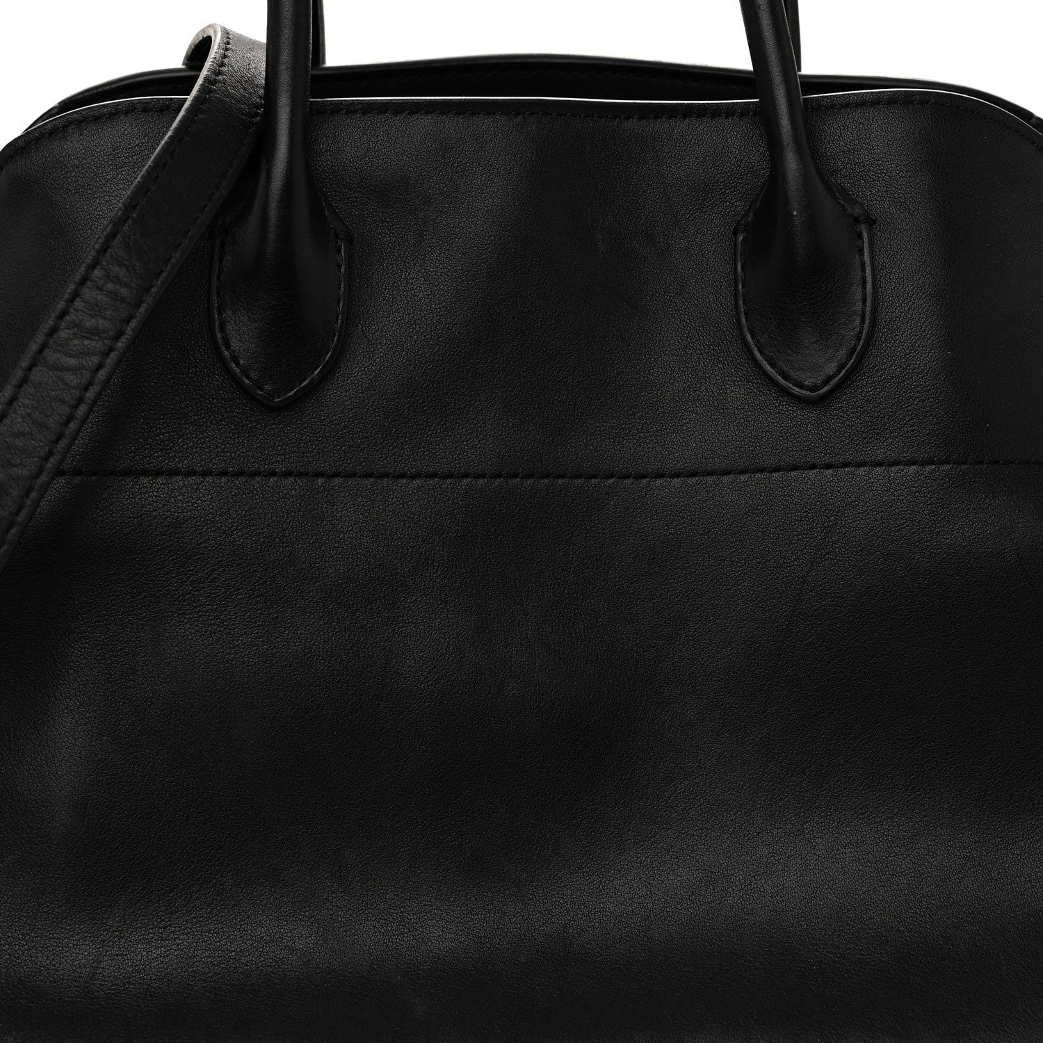 The Row Polished Saddle Calfskin Soft Margaux 12 Black 7 of 12
