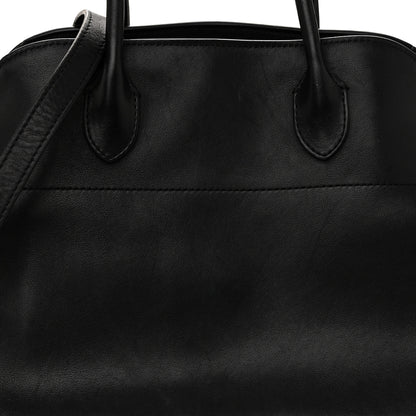 The Row Polished Saddle Calfskin Soft Margaux 12 Black 7 of 12