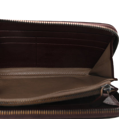 Bottega Veneta Grained Calfskin Zip Around Wallet Burgundy Black 5 of 7