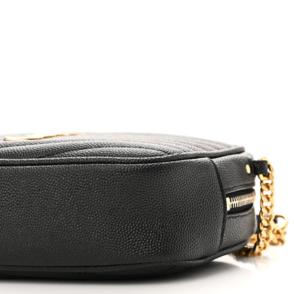 Saint Laurent Grain De Poudre Matelasse Monogram Mini Lou Camera Bag Black 9 of 10