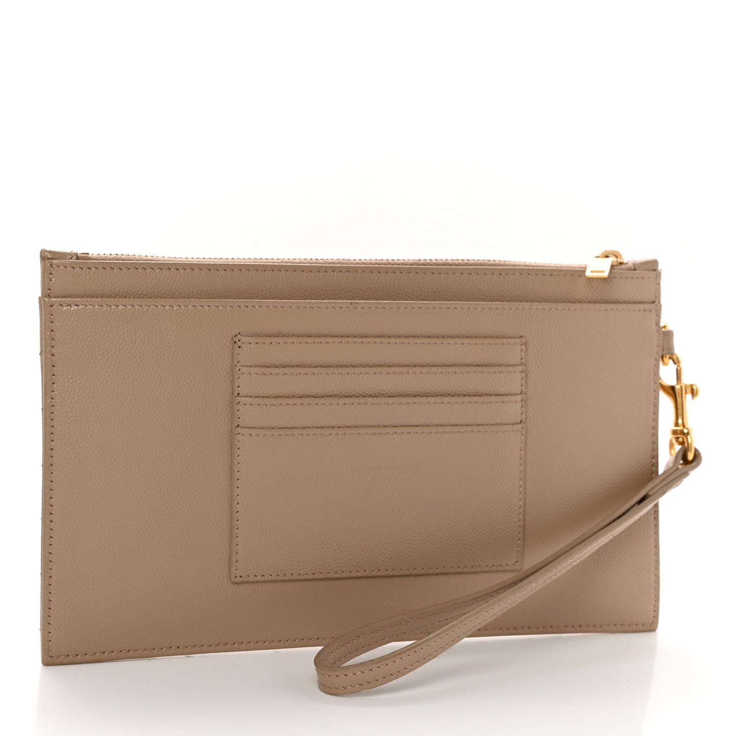 Grain De Poudre Chevron Monogram Large Bill Pouch Dark Beige
