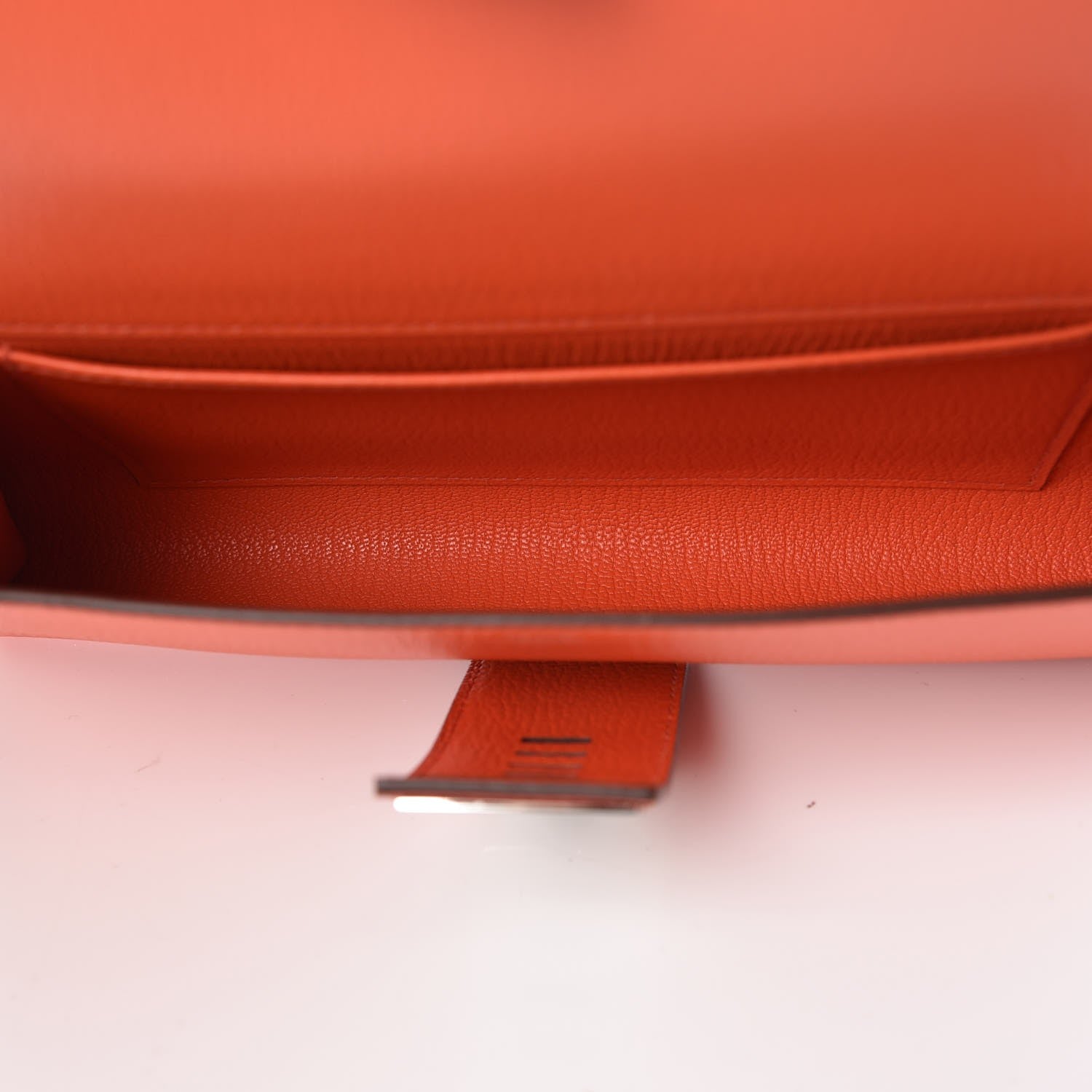 Hermes Chevre Mysore Medor 23 Clutch Orange Poppy 5 of 7