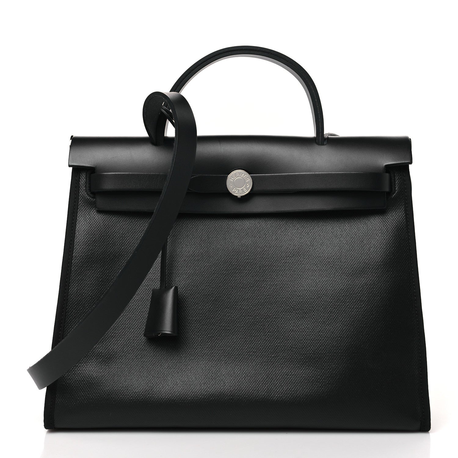 Hermes Toile H Berline Vache Hunter Herbag Zip PM 31 Black Ecru 3 of 9