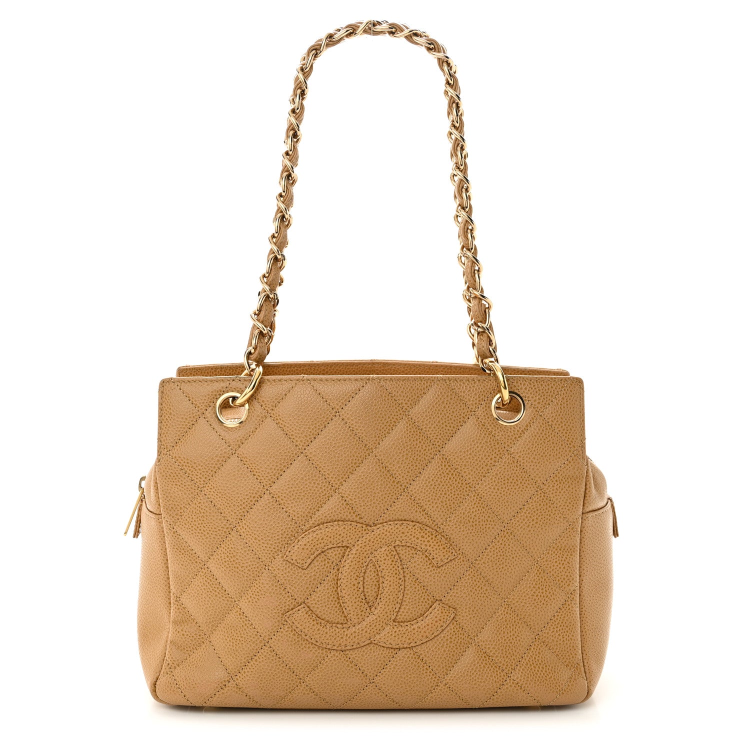Chanel Caviar Quilted Petit Timeless Tote PTT Dark Beige 1 of 14