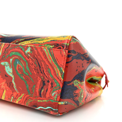 Fendi Nappa Marble Mini Peekaboo Iconic Satchel Rosso Multicolor 11 of 11