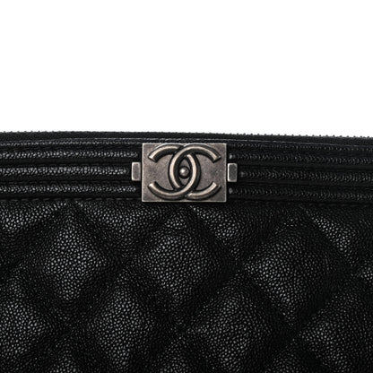 Chanel Iridescent Caviar Quilted Large Boy Cosmetic Case Black 6 of 7