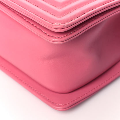 Chanel Calfskin Chevron Quilted Medium Boy Flap Pink 6 of 11