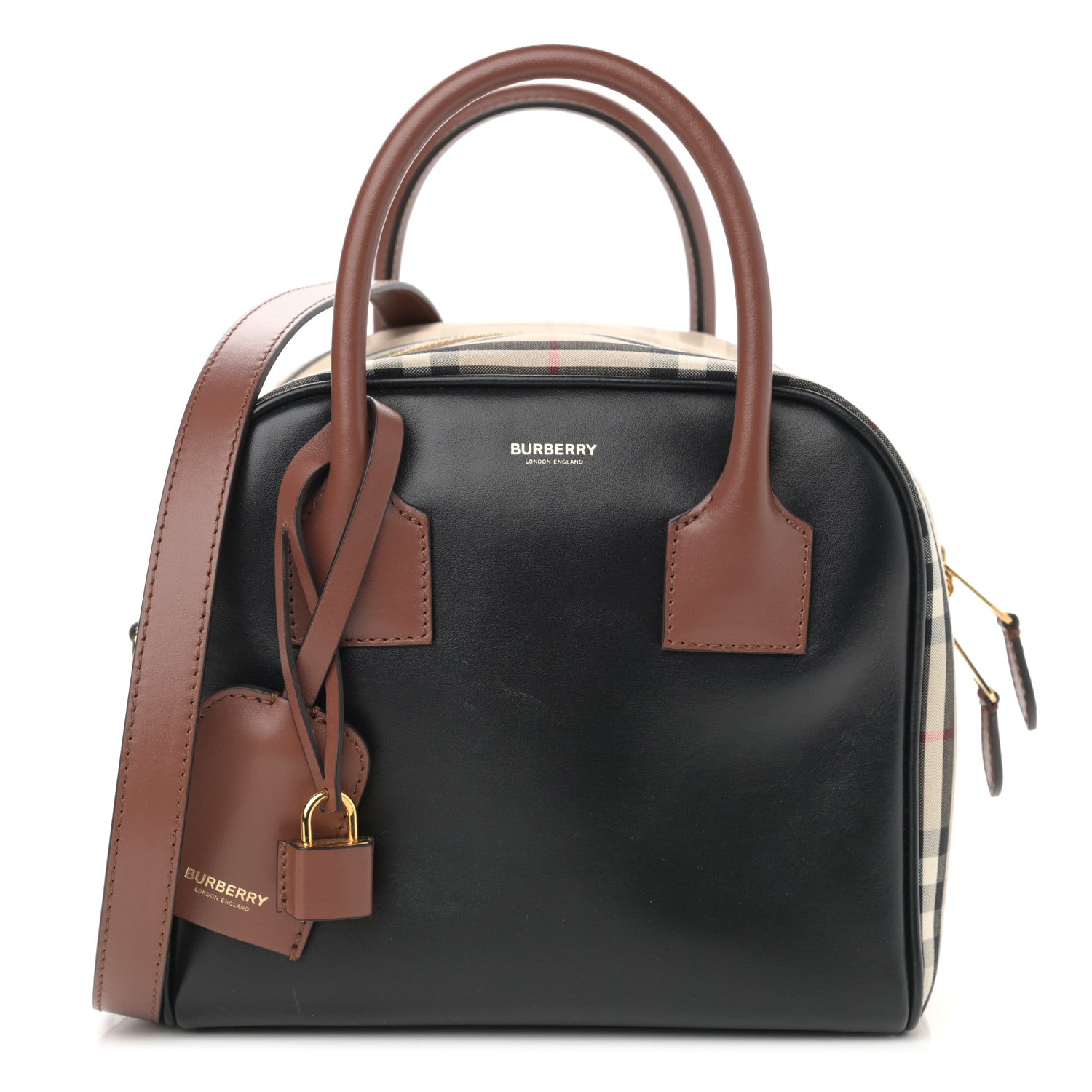 Burberry Smooth Calfskin Small Cube Bowling Bag Black 1 of 9