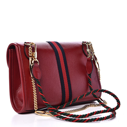 Gucci Textured Calfskin Web Rajah Slim Flap Shoulder Bag Romantic Cherry 2 of 9