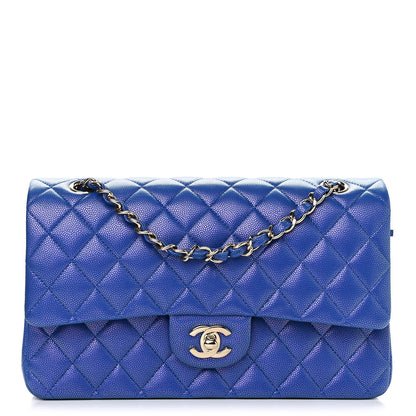 Chanel Iridescent Caviar Quilted Medium Double Flap Blue 1 of 11
