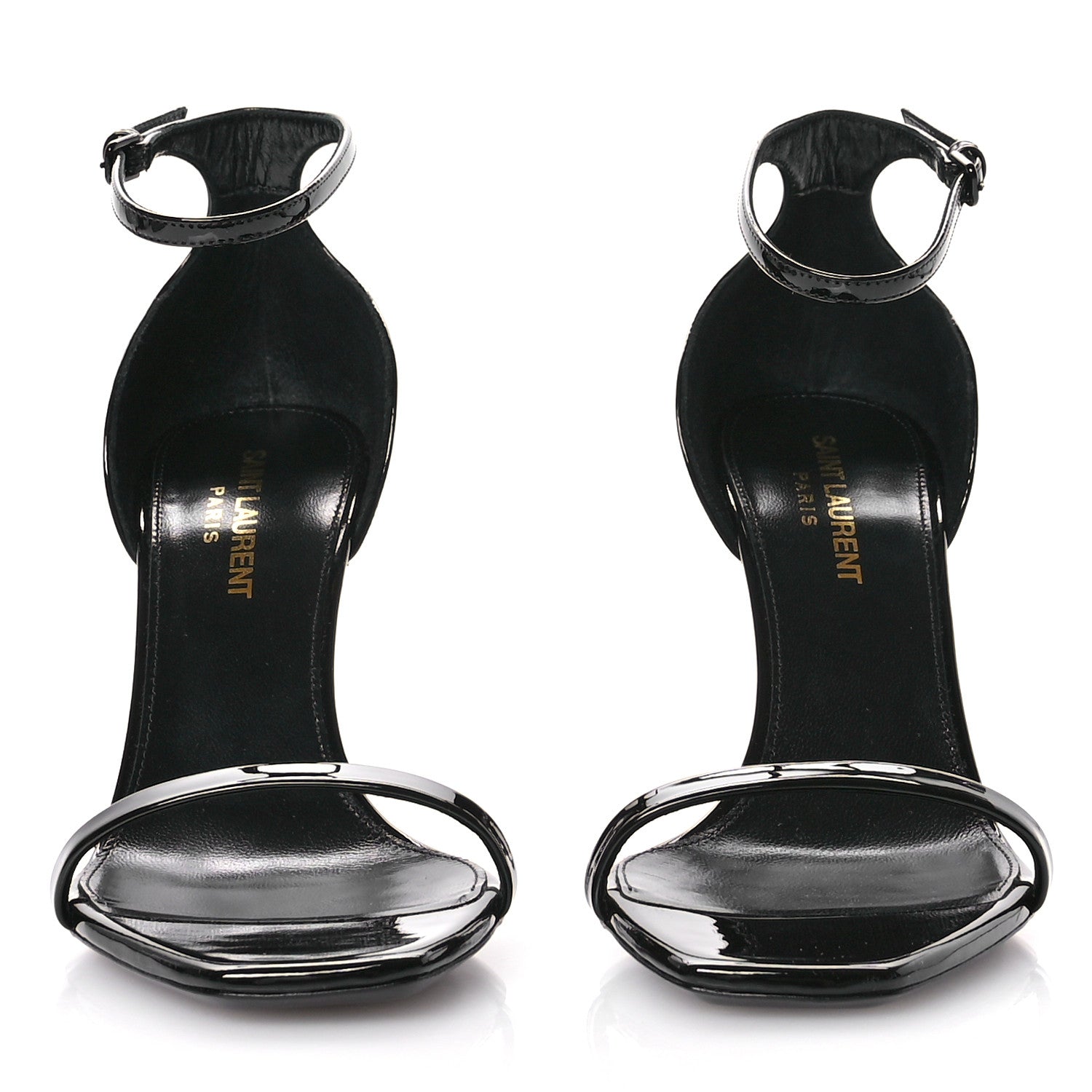 Saint Laurent Patent Calfskin Opyum 85 Sandals 37 Black 3 of 10