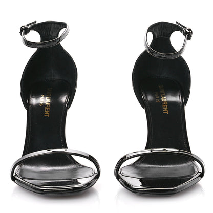 Saint Laurent Patent Calfskin Opyum 85 Sandals 37 Black 3 of 10