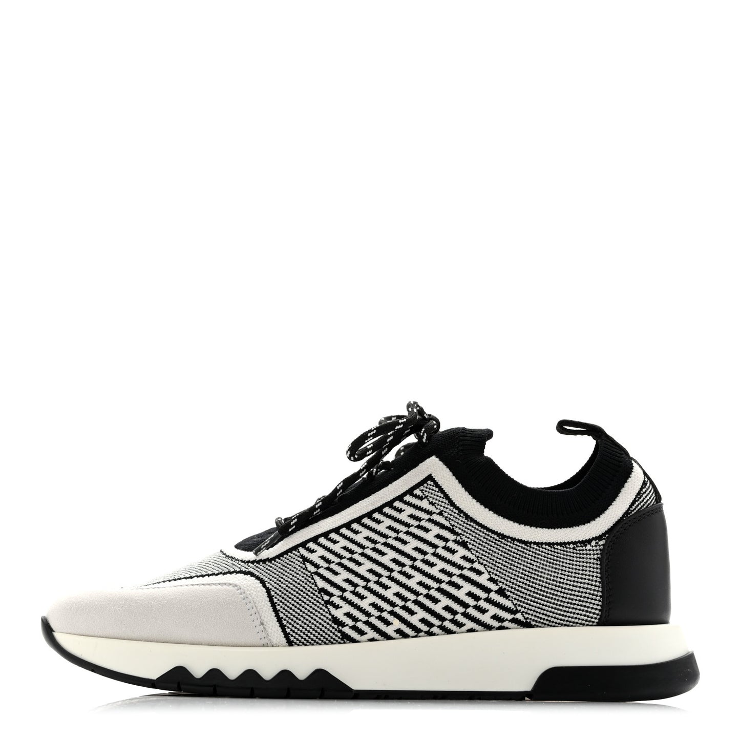 Knit Bi-Color Womens Addict Sneakers 37 Black White