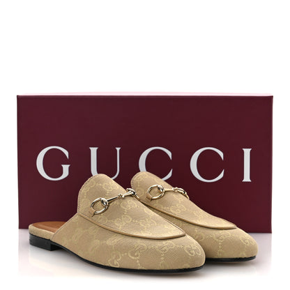 Gucci GG Monogram Canvas Womens Princetown Slippers 38 Ebony Beige 11 of 11
