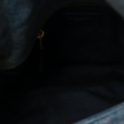 Saint Laurent Denim Quilted Small Loulou Puffer Monogram Chain Satchel Blue Cinnamon 5 of 7