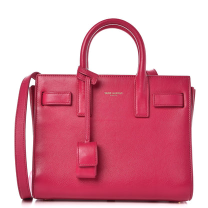 Saint Laurent Calfskin Nano Sac De Jour Lipstick Fuchsia 1 of 18