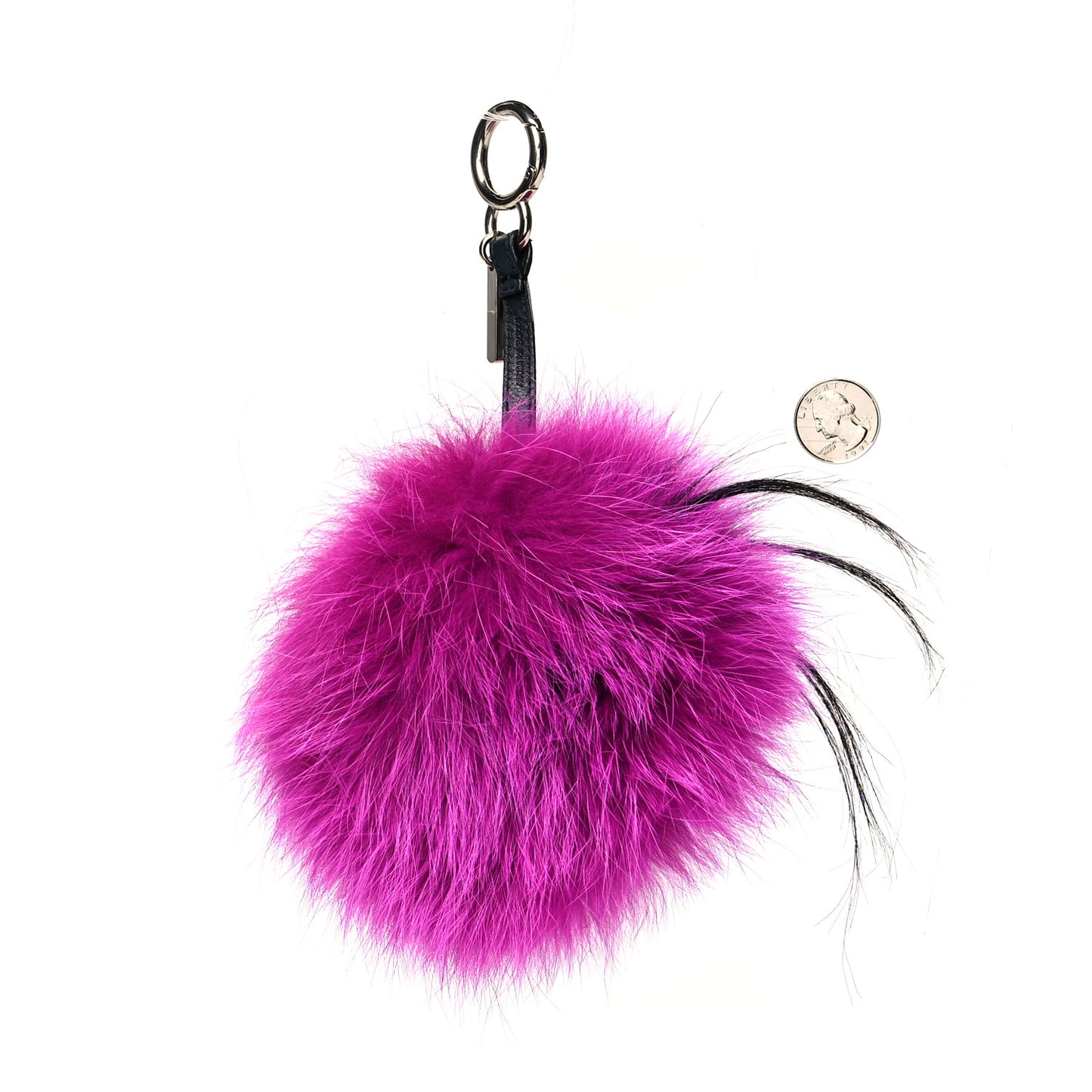 Fox Mink Goat Fur Oret Monster Bag Bug Charm Orchid Black