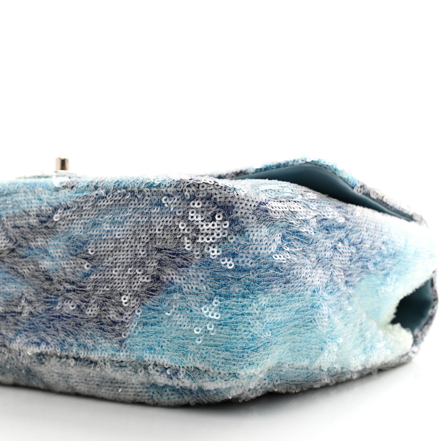 Sequin Large Waterfall Flap Light Blue