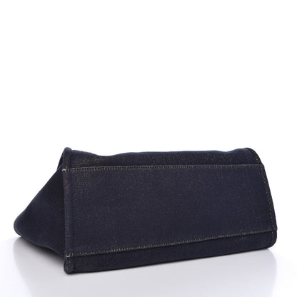Chanel Lurex Canvas Medium Deauville Tote Navy Blue Gold 4 of 9