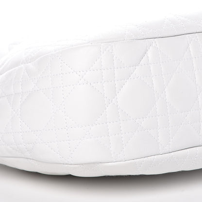 Christian Dior Lambskin Cannage Medium Dior Soft Hobo White 8 of 9