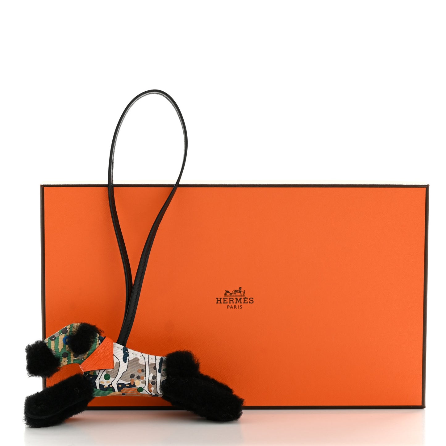 Milo Lambskin Shearling Silk Budy Charm Black Multicolor