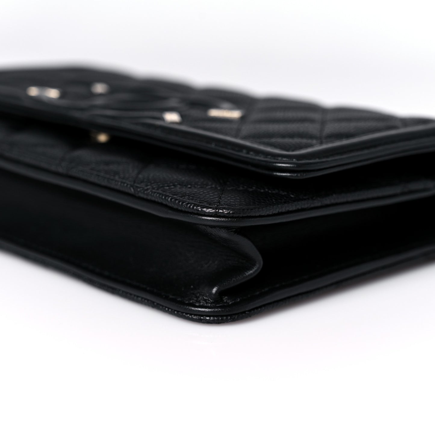Caviar Quilted CC Filigree Wallet On Chain WOC Black