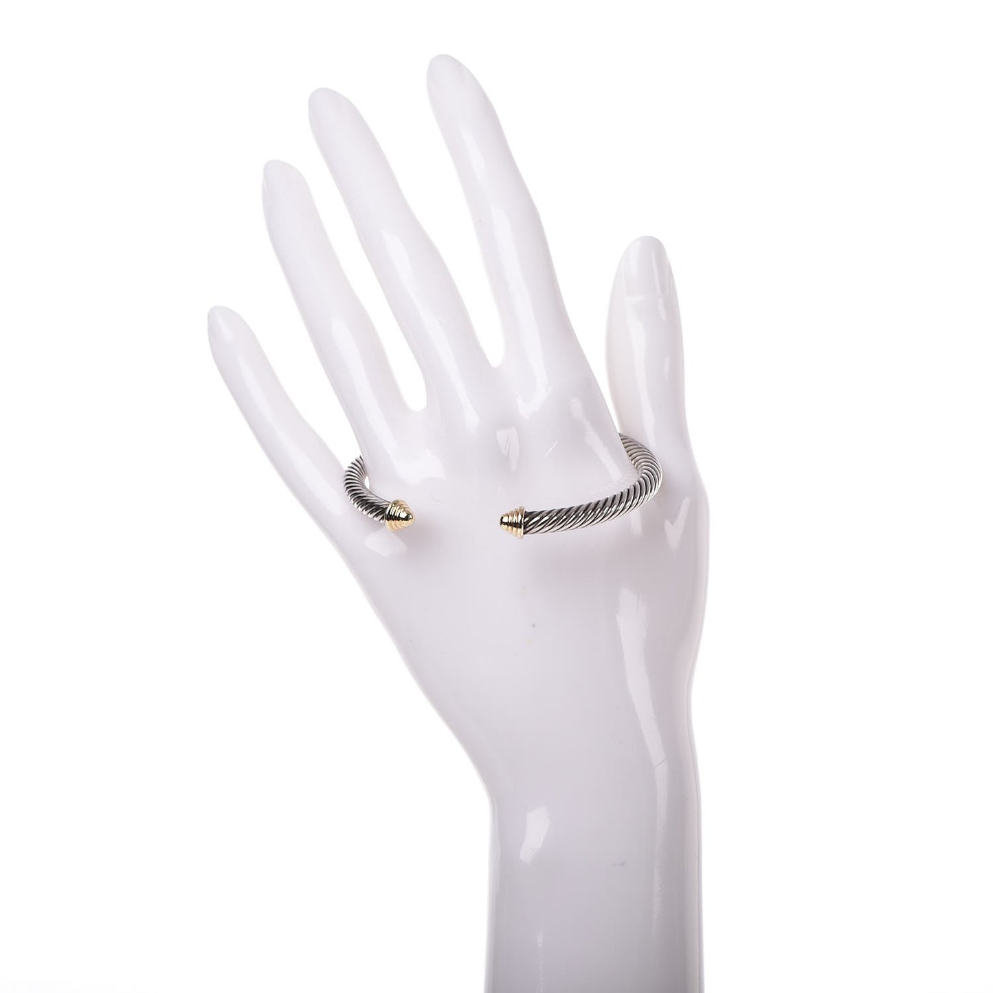 Sterling Silver 14K Yellow Gold 5mm Cable Classics Bracelet