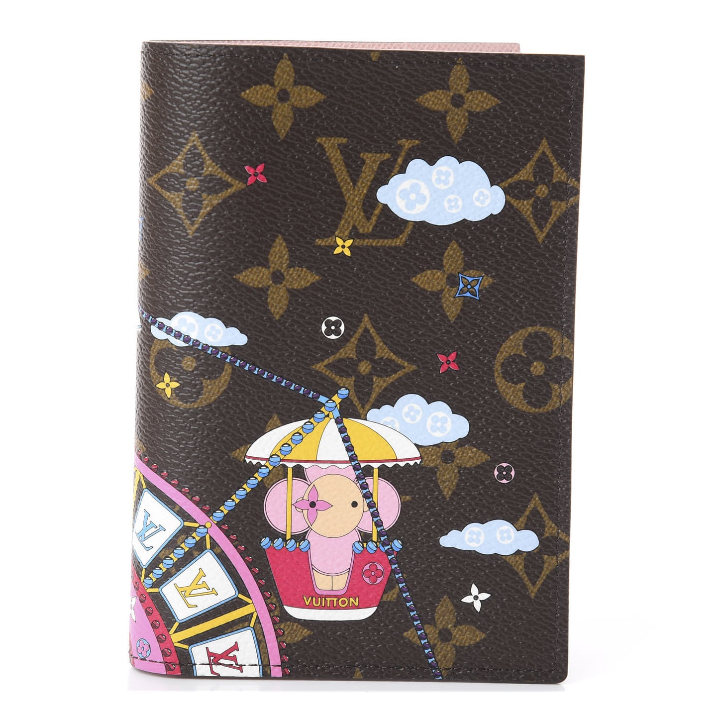 Monogram 2020 Christmas Animation Big Wheel Passport Cover Rose Ballerine