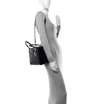 Christian Dior Patent Cannage Medium Lady Dior Navy Blue 2 of 11