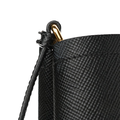 Prada Saffiano Cuir Medium Double Bag Black Fuoco 12 of 14