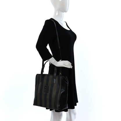 Fendi Calfskin Coated Canvas Pequin Tote Tobacco 2 of 10