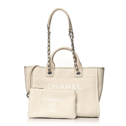 Chanel Mixed Fibers Small Deauville Tote White 1 of 11