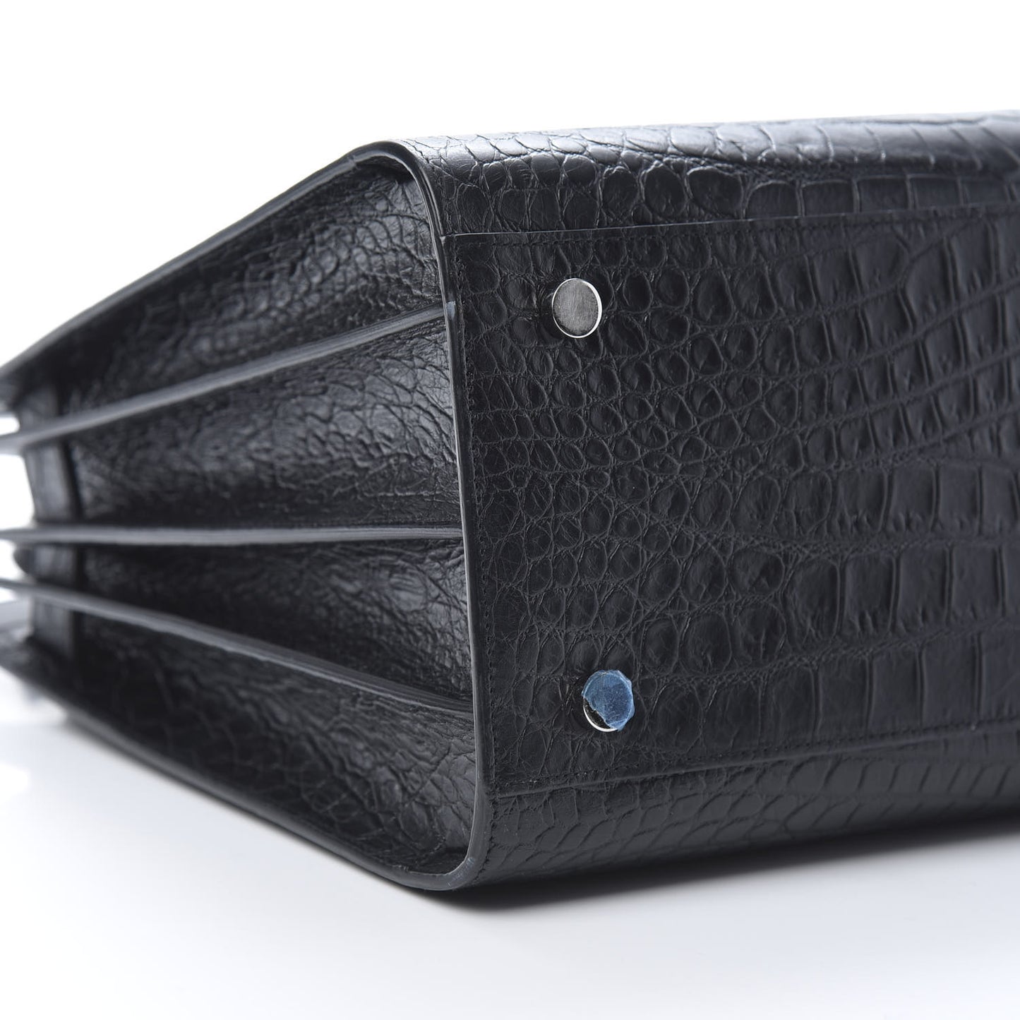 Calfskin Crocodile Embossed Small Sac de Jour Black
