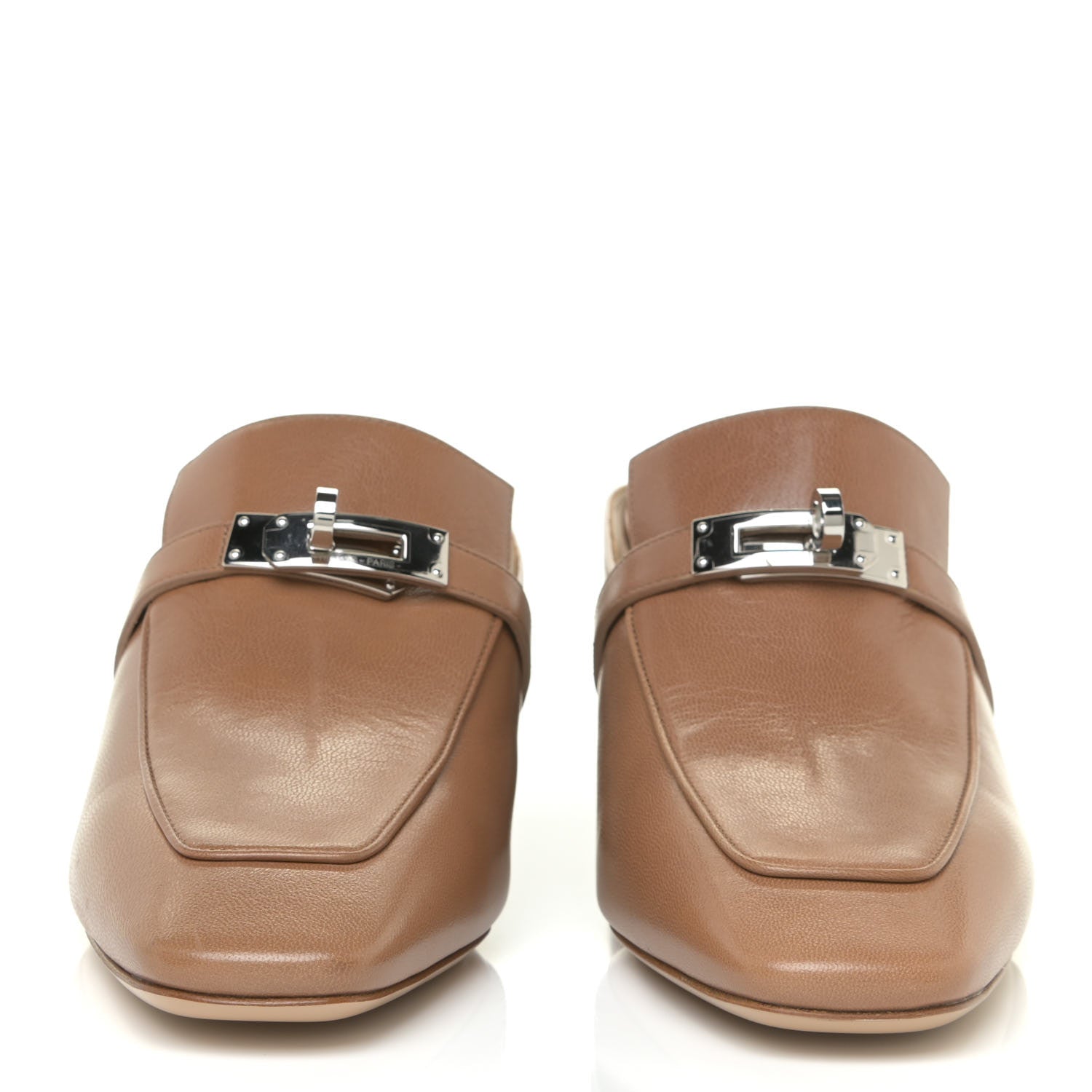 Hermes Goatskin Blossom Mules 39 Marron Havane 2 of 14