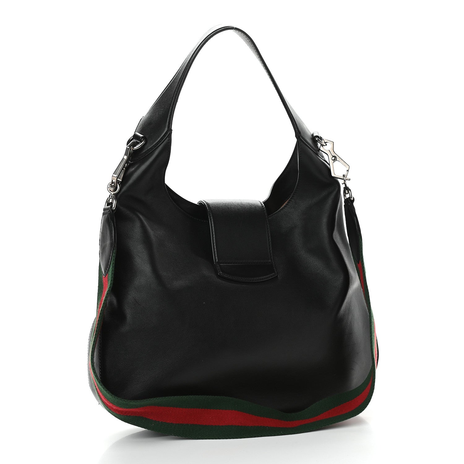 Gucci Calfskin Web Stripe Medium Dionysus Hobo Black 4 of 10