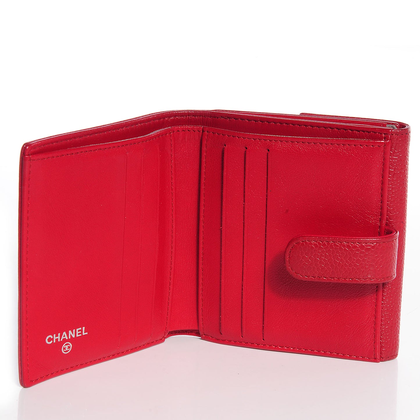 Caviar CC Timeless Small Flap Wallet Red