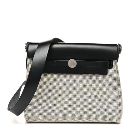 Hermes Military Toile Vache Hunter Herbag Zip Retourne 20 Ecru Black 1 of 11