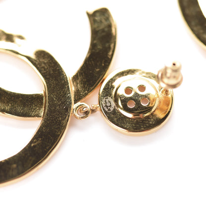 Chanel Metal Large Paris Button Earrings Gold 5 of 6