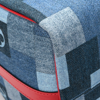 Louis Vuitton Denim Damier Monogram Patchwork Speedy Bandouliere 30 Blue Rouge 8 of 11