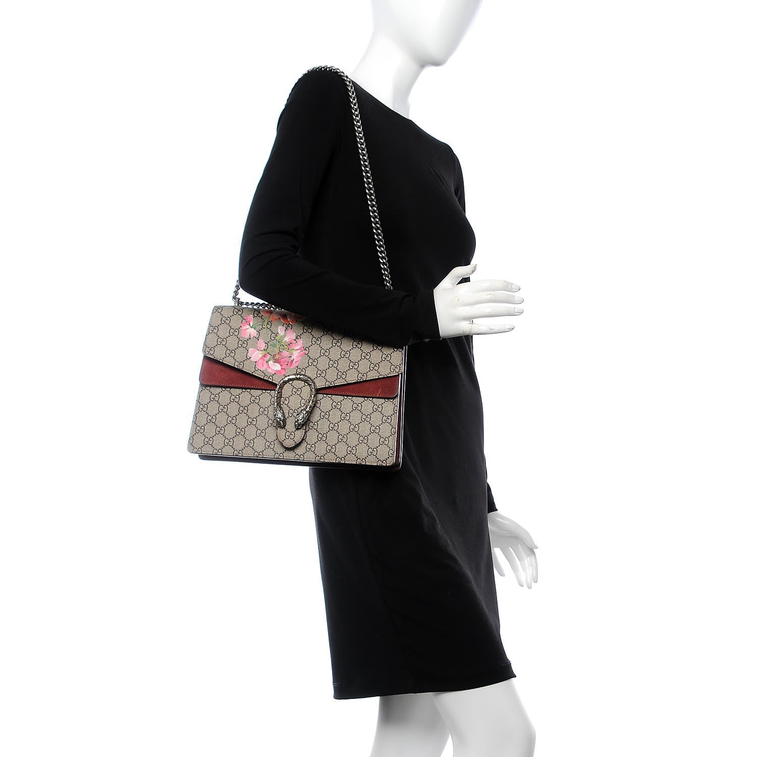 Gucci GG Supreme Monogram Blooms Medium Dionysus Shoulder Bag Beige Multicolor Dry Rose 3 of 11