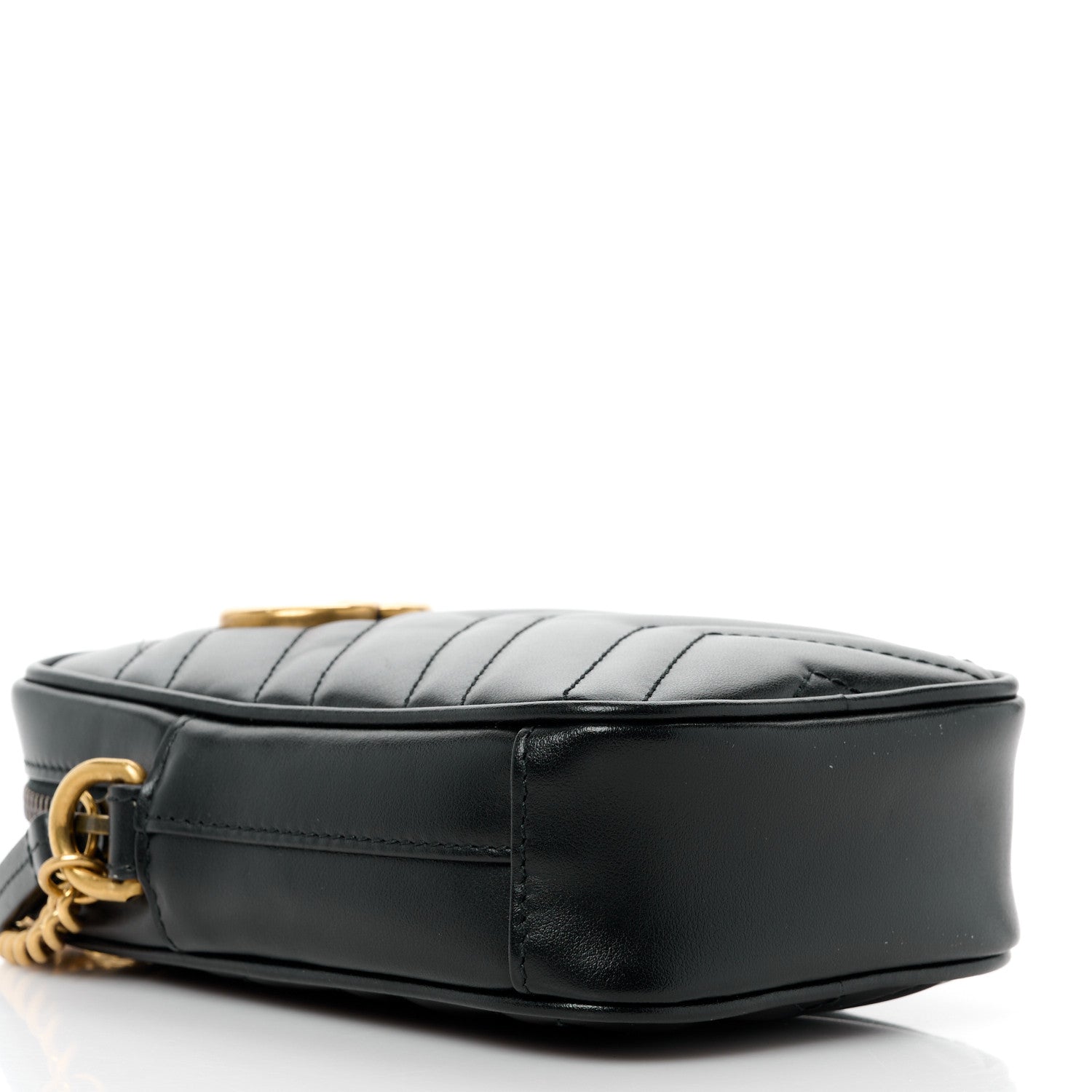 Gucci Calfskin Matelasse Mini GG Marmont Crossbody Bag Black 9 of 12