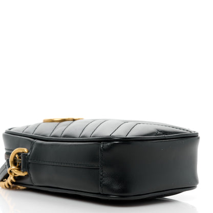 Gucci Calfskin Matelasse Mini GG Marmont Crossbody Bag Black 9 of 12