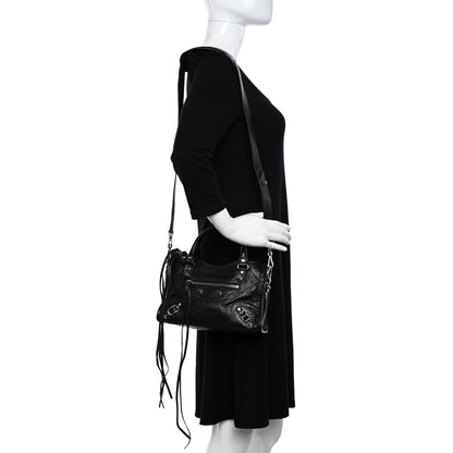 Balenciaga Agneau Classic Silver Hardware Mini City Black 2 of 9